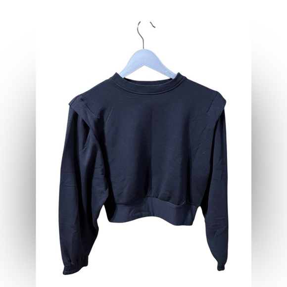 Calia by Carrie Underwood Black Cropped Crew Neck Sweatshirt, Size XS - Picture 1 of 5
